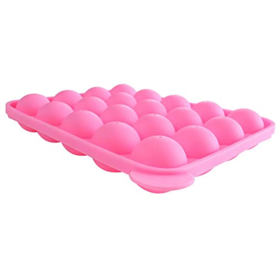 20 Cavity Pink Silicone Cake Pop Mold Lollipop Baking Tray with Sticks for Dessert Crafting