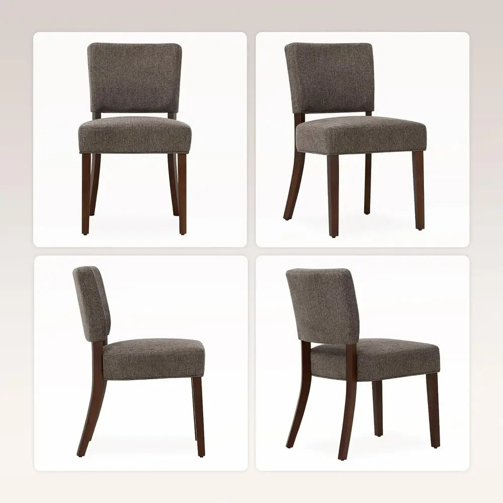 Dining Chairs Set of 4, Upholstered Kitchen Chairs with Back, Farmhouse fabric Dining Room Chairs with Wood Legs