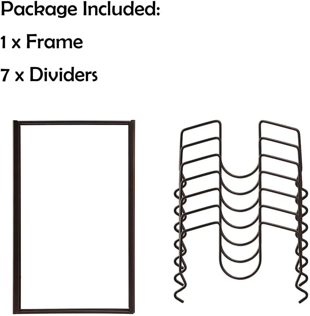 Pot Lids Organizer Rack for Cabinet and Countertop, 7+ Pan Lids and Bakeware Organizer Rack Holder with 7 Compartments