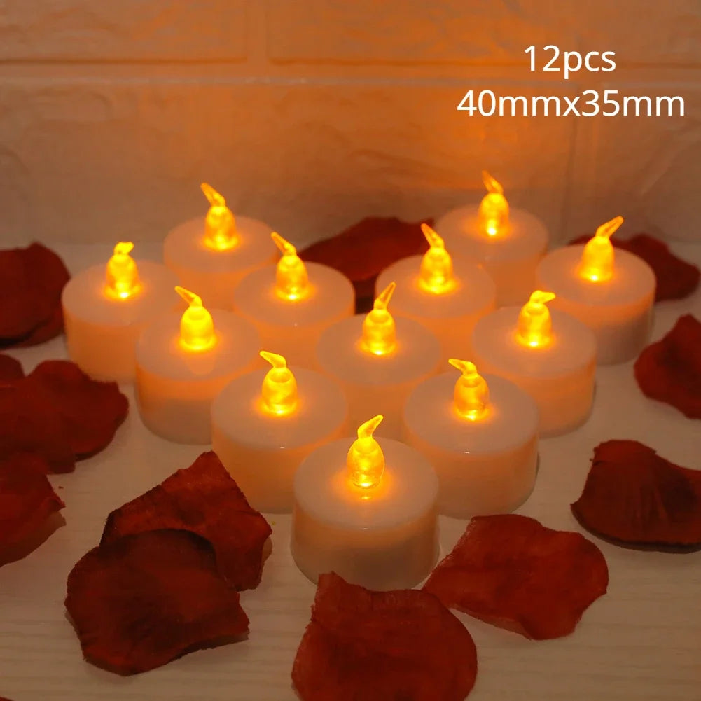 6/12/24pcs Flameless LED Candles with/without Remote Control Battery Operated For Wedding Home Birthday Decor Table Centerpieces