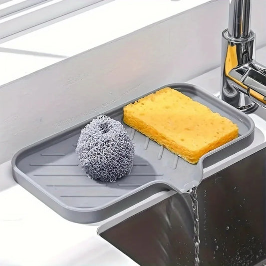 1 Piece Gray Drain Pad, Multifunctional Anti Slip Countertop Pad, Suitable for Sponges, Brushes, Cups, and Soap