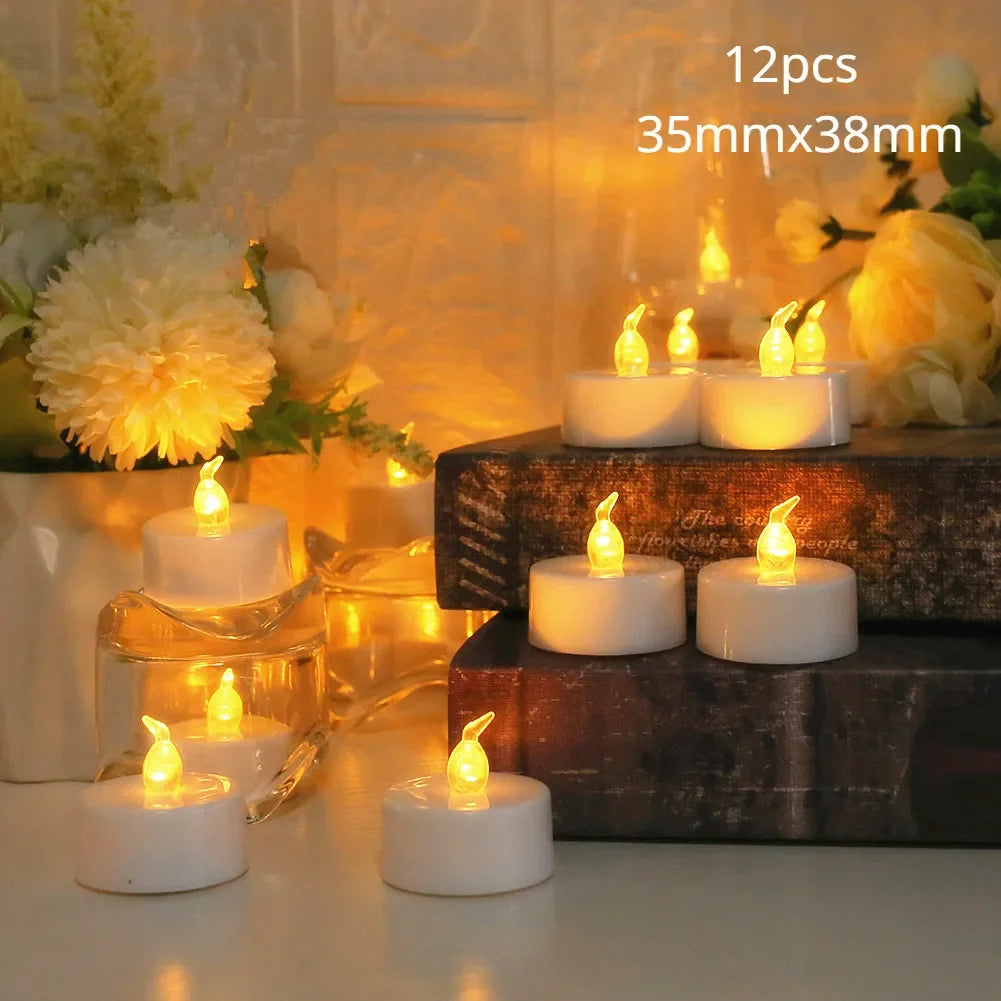6/12/24pcs Flameless LED Candles with/without Remote Control Battery Operated For Wedding Home Birthday Decor Table Centerpieces