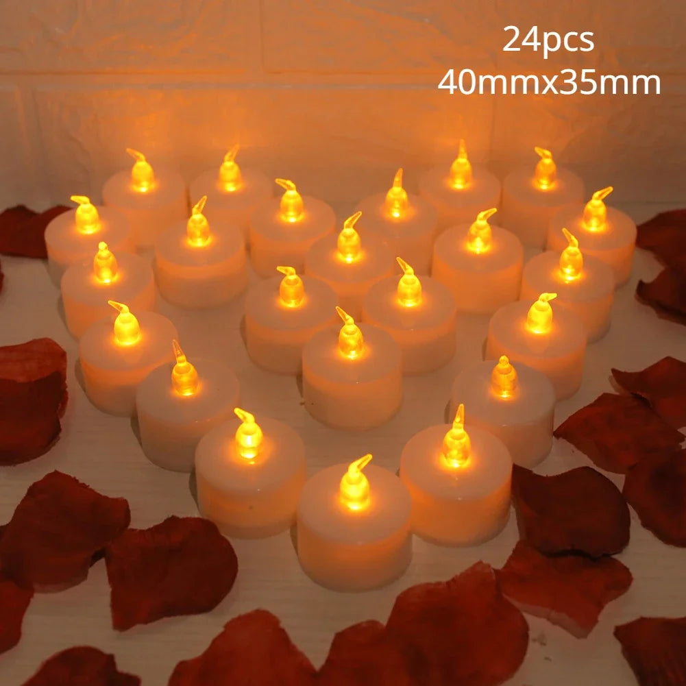 6/12/24pcs Flameless LED Candles with/without Remote Control Battery Operated For Wedding Home Birthday Decor Table Centerpieces
