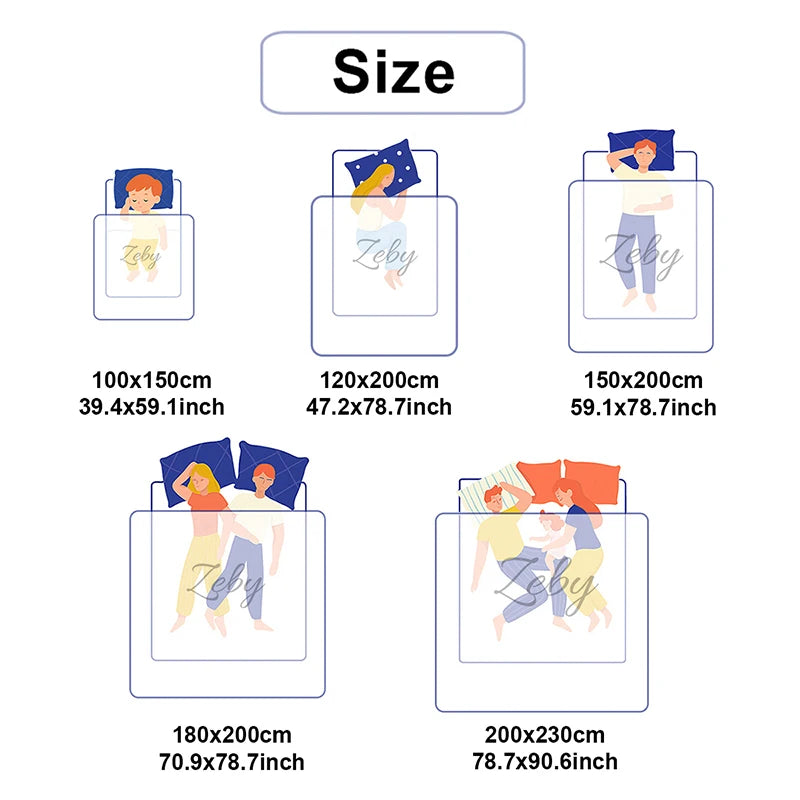 Fashion Skin-friendly Summer Cool Blanket Comfortable Lightweight Air Condition Comforter Machine Washable Quilt for Adults Kids