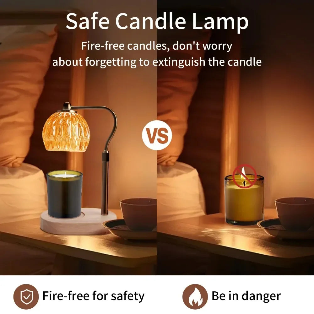 Electric Candle Warmer Lamp House Warming Mothers Day Gifts Home Bedroom Decor Timer & Dimmer Adjustable Wax Melter for Scented