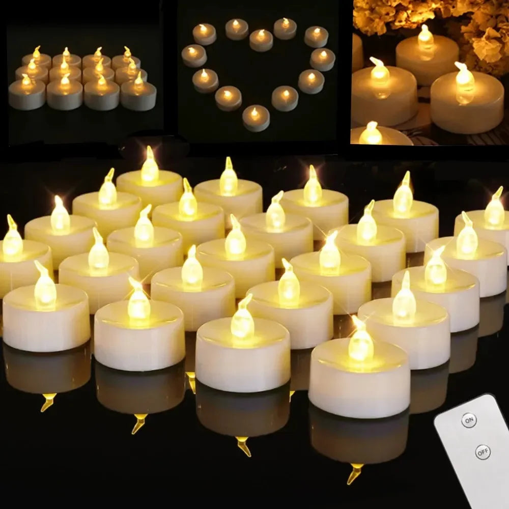 6/12/24pcs Flameless LED Candles with/without Remote Control Battery Operated For Wedding Home Birthday Decor Table Centerpieces