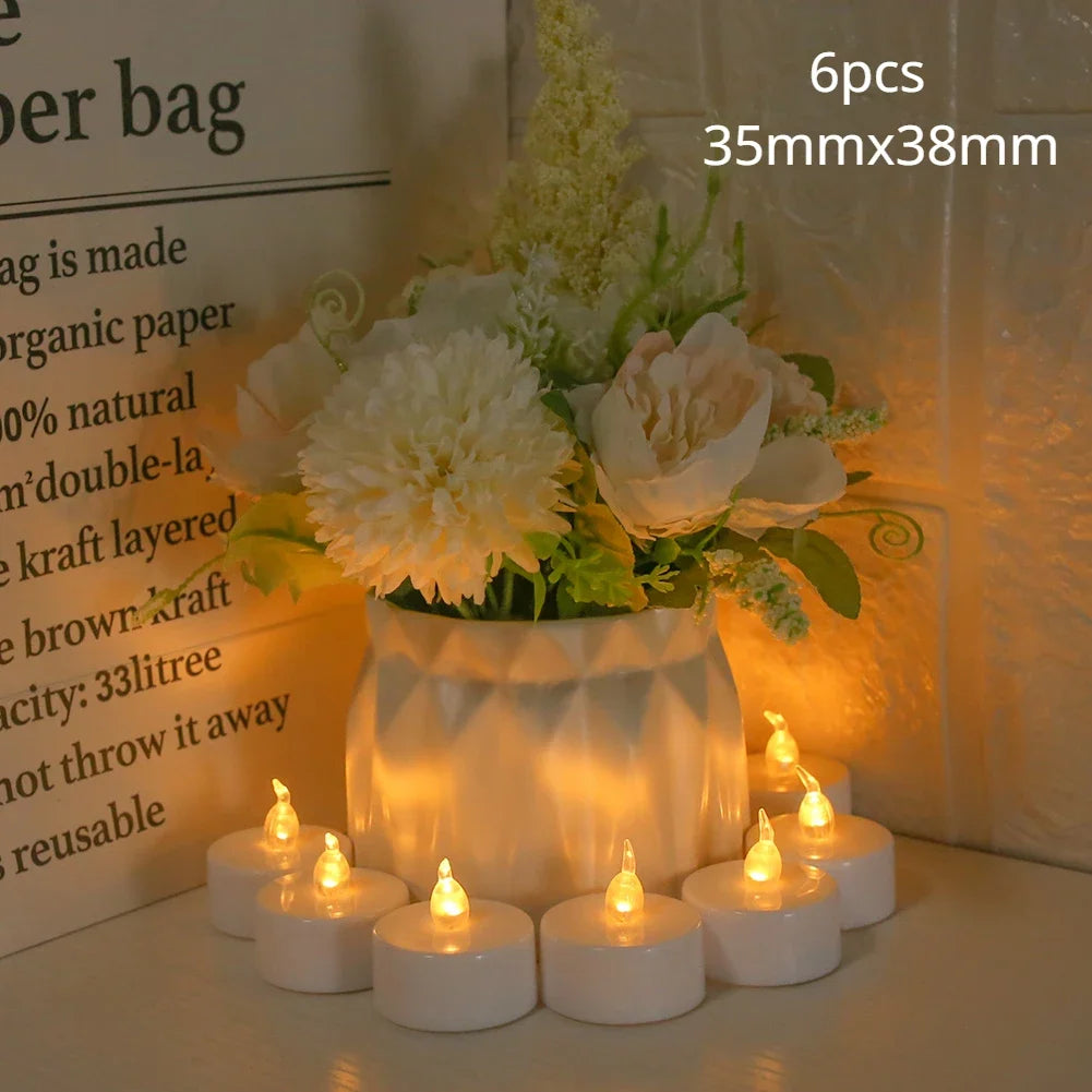 6/12/24pcs Flameless LED Candles with/without Remote Control Battery Operated For Wedding Home Birthday Decor Table Centerpieces