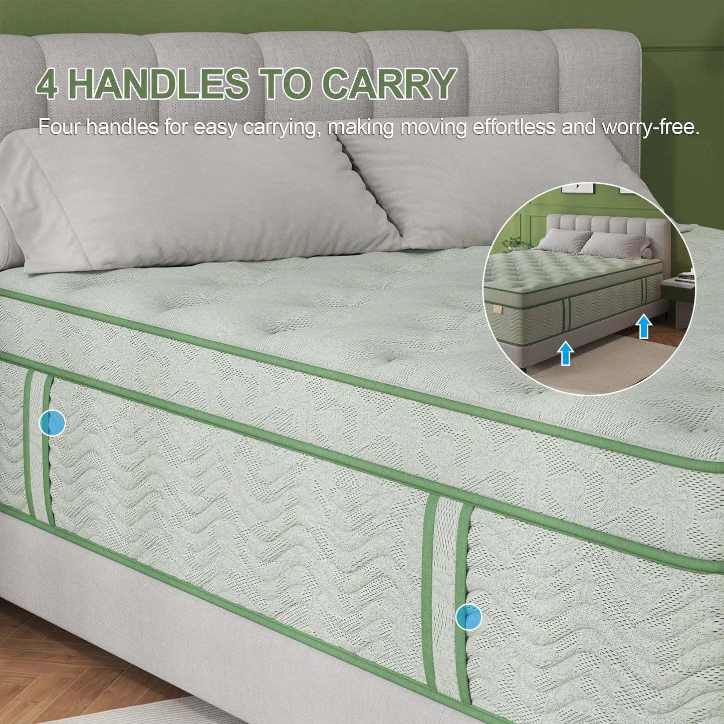 14 Inch Gel Memory Foam Hybrid Pocket Spring Mattress, Medium Firm Queen King Bed, Motion Isolation, Breathable Cooling Mattress