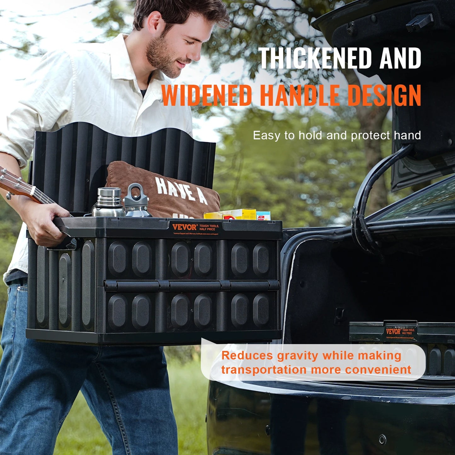 Set of 3 45L/65L Collapsible Storage Bins Folding Stackable Utility Garage Crates with Lids for Clothes Snack Grocery