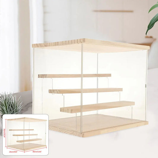 Clear Acrylic Display Case Countertop Box Organizer Stand Dustproof Showcase