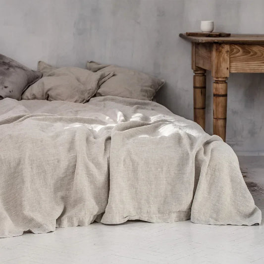 Pure Linen Bed Sheets 100% Stone Washed French Linen Solid Color Breathable and Durable for Hot Sleepers 1 PC Flat Sheet