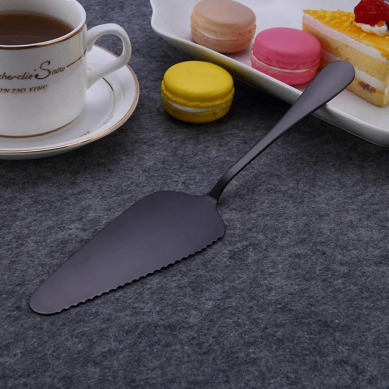 6-Piece Serving Flatware Silverware Set, Serving Utensil Set,Include Cake Server, Slotted Serving Spoon