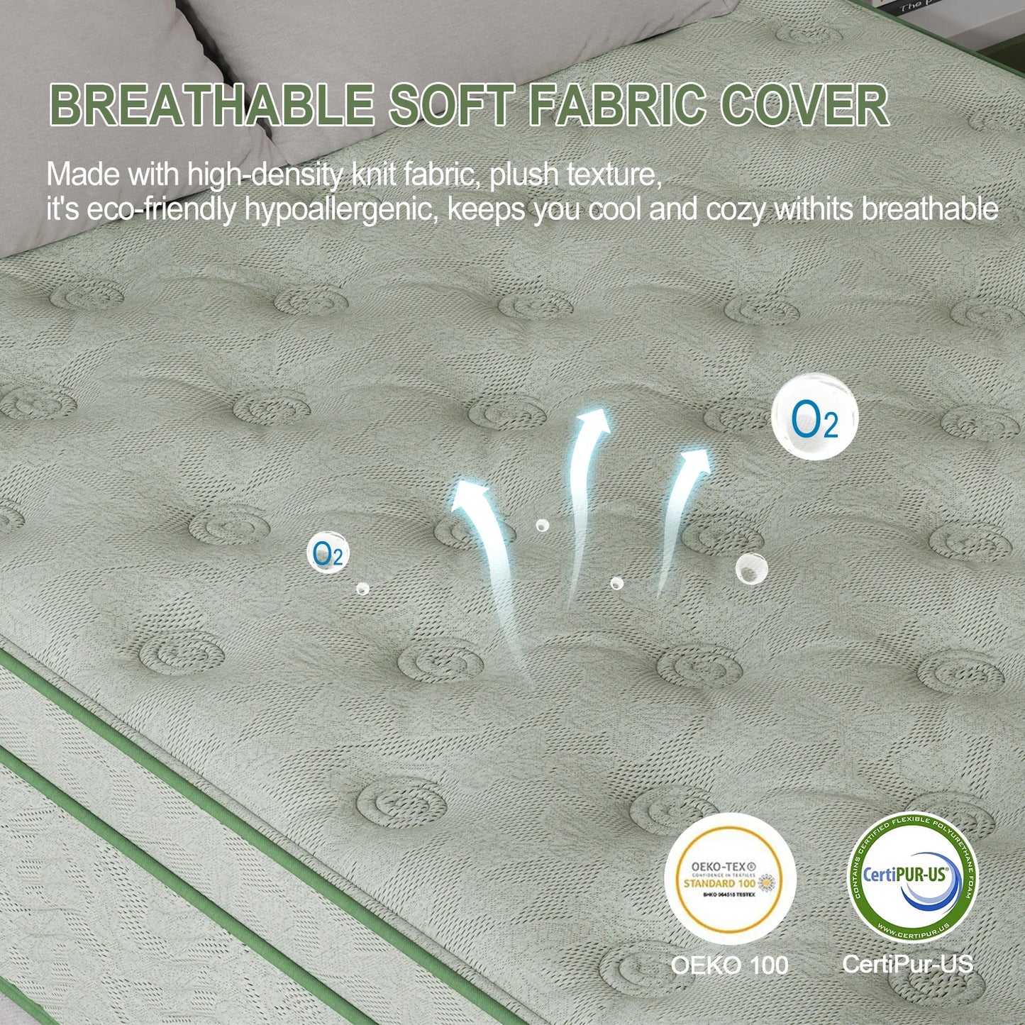 14 Inch Gel Memory Foam Hybrid Pocket Spring Mattress, Medium Firm Queen King Bed, Motion Isolation, Breathable Cooling Mattress
