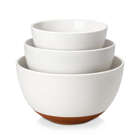 MALACASA 3/6 Piece Ceramic Large Mixing Bowls Stoneware Large Serving Bowls for Cooking Baking/Salad/Soup/Pasta/Nesting Bowls