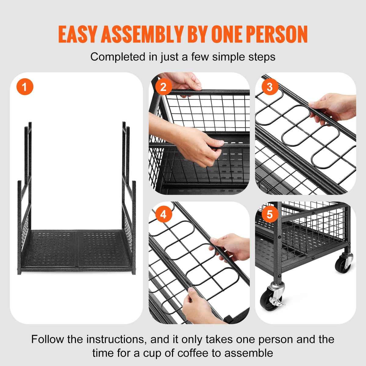 16 Slots Garden Tool Organizer Yard Tool Tower Rack with Hooks Wheels Long-Handled Rake Stand Holder for Garage Storage