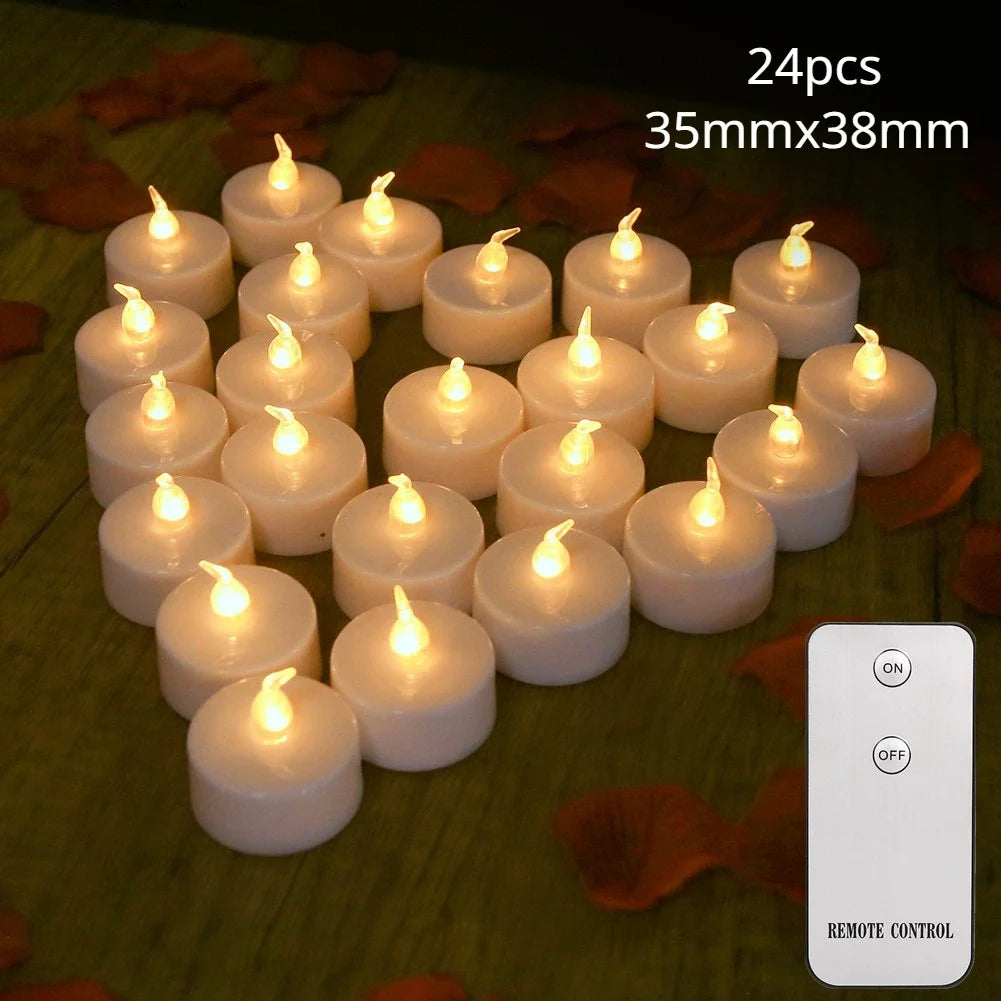 6/12/24pcs Flameless LED Candles with/without Remote Control Battery Operated For Wedding Home Birthday Decor Table Centerpieces