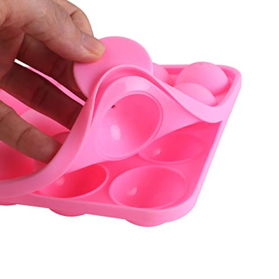 20 Cavity Pink Silicone Cake Pop Mold Lollipop Baking Tray with Sticks for Dessert Crafting