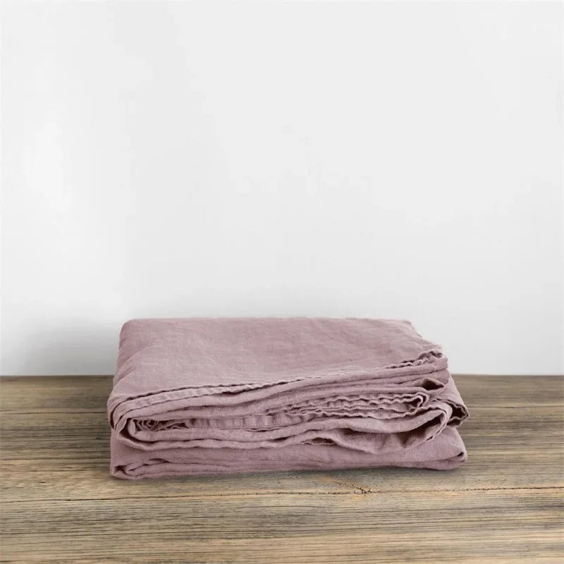 Pure Linen Bed Sheets 100% Stone Washed French Linen Solid Color Breathable and Durable for Hot Sleepers 1 PC Flat Sheet