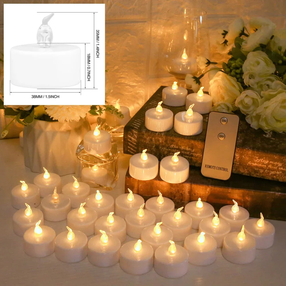 6/12/24pcs Flameless LED Candles with/without Remote Control Battery Operated For Wedding Home Birthday Decor Table Centerpieces