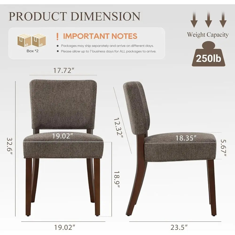 Dining Chairs Set of 4, Upholstered Kitchen Chairs with Back, Farmhouse fabric Dining Room Chairs with Wood Legs