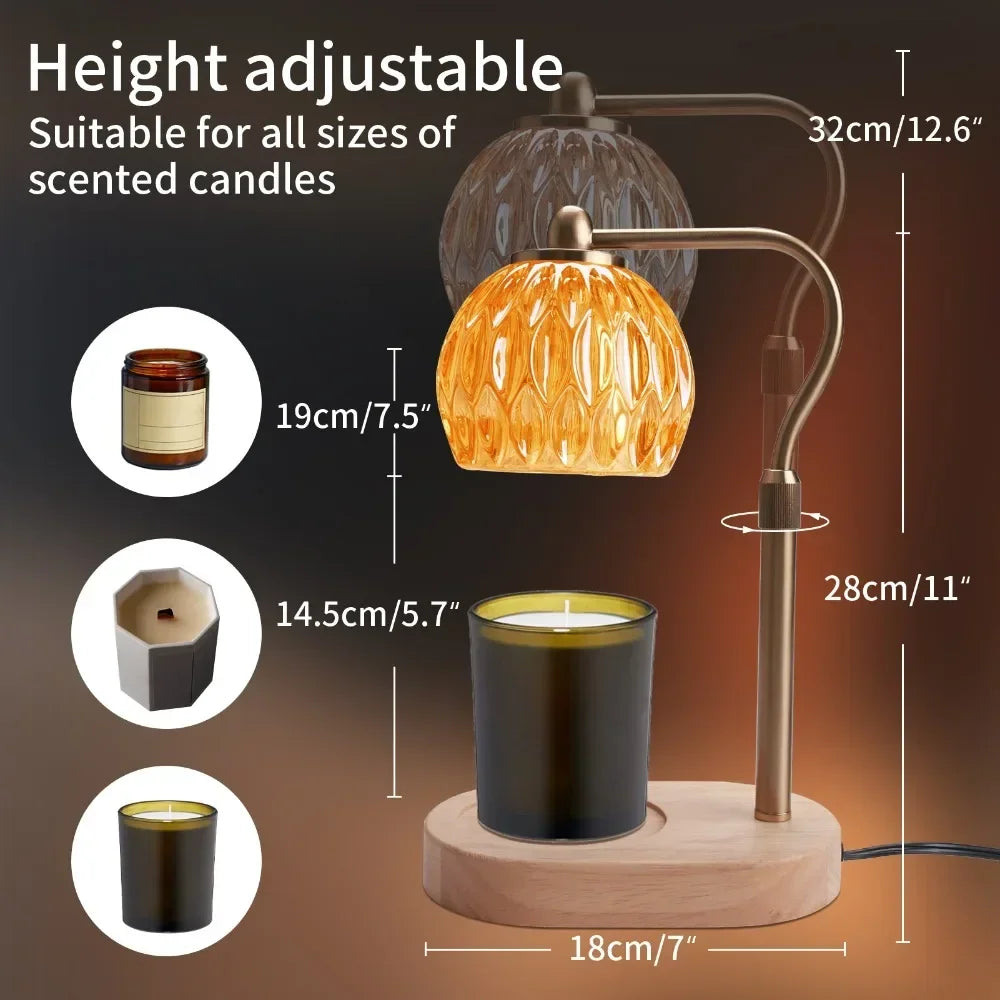 Electric Candle Warmer Lamp House Warming Mothers Day Gifts Home Bedroom Decor Timer & Dimmer Adjustable Wax Melter for Scented
