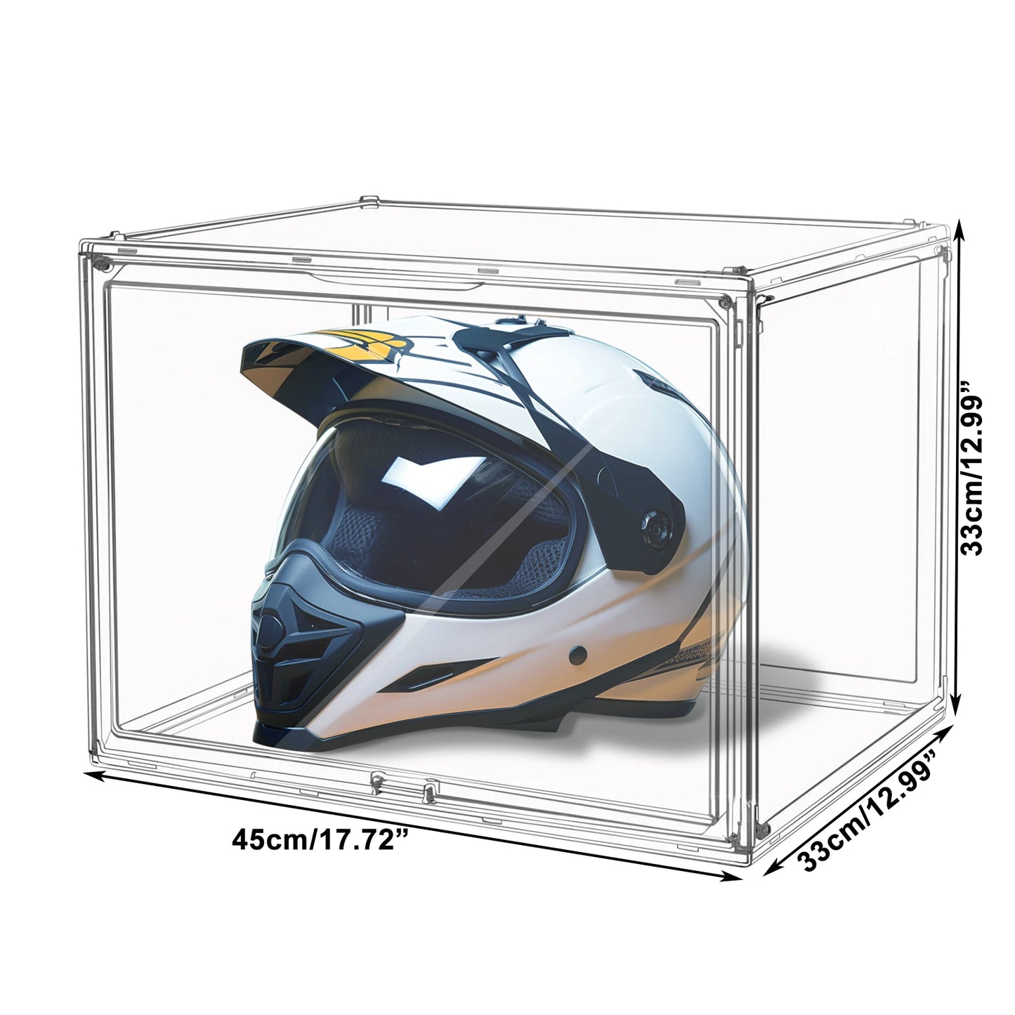 Clear Display Box Organizer Stackable with Magnetic Door Large Capacity Storage Box Purse  Showcase For Makeup Book Collectibles