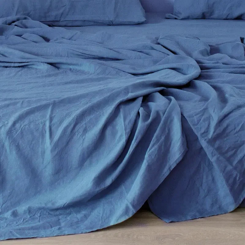 Pure Linen Bed Sheets 100% Stone Washed French Linen Solid Color Breathable and Durable for Hot Sleepers 1 PC Flat Sheet