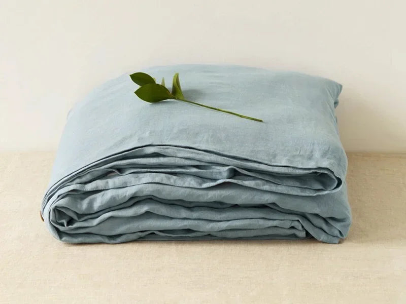 Pure Linen Bed Sheets 100% Stone Washed French Linen Solid Color Breathable and Durable for Hot Sleepers 1 PC Flat Sheet