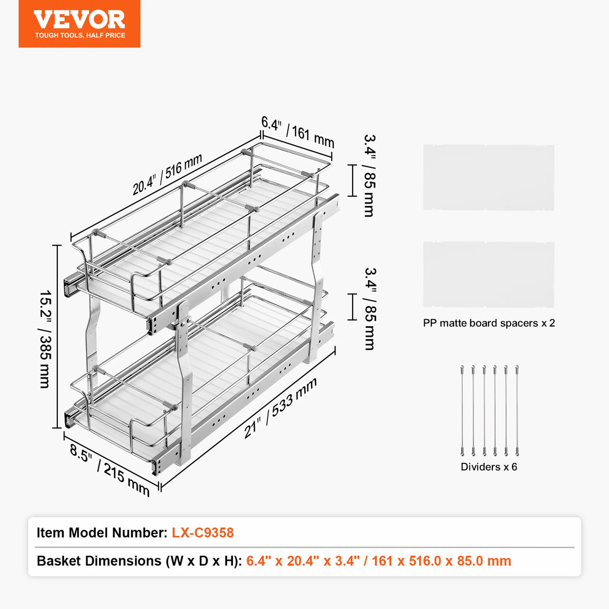 Pull Out Cabinet Organizer Heavy Duty Slide Out Pantry Shelves Sliding Drawer Storage for Home Inside Kitchen Cabinet