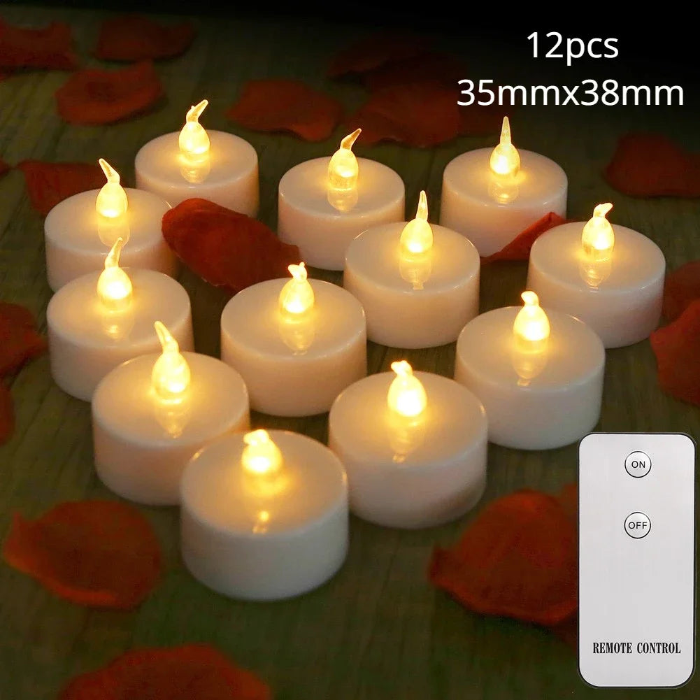 6/12/24pcs Flameless LED Candles with/without Remote Control Battery Operated For Wedding Home Birthday Decor Table Centerpieces